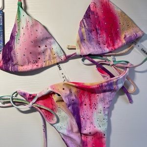 RHINESTONE BATHING SUIT MULTI COLOR NEVER WORN BRAND NEW